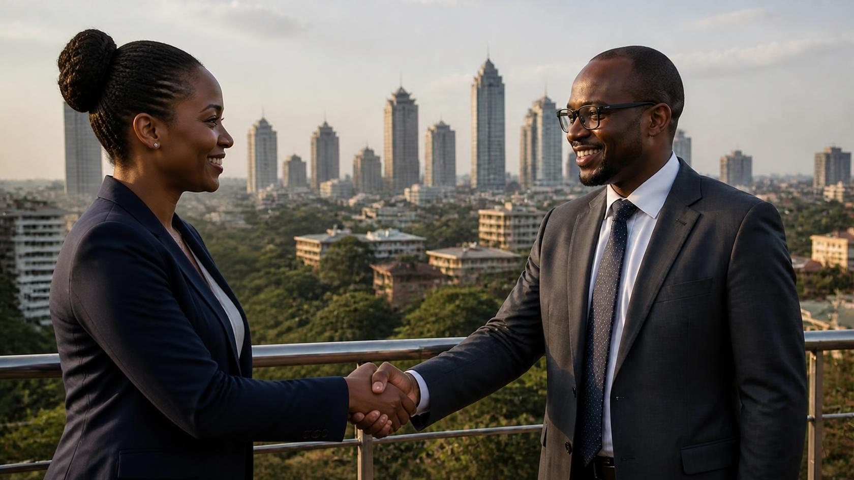 Two professionals shaking hands